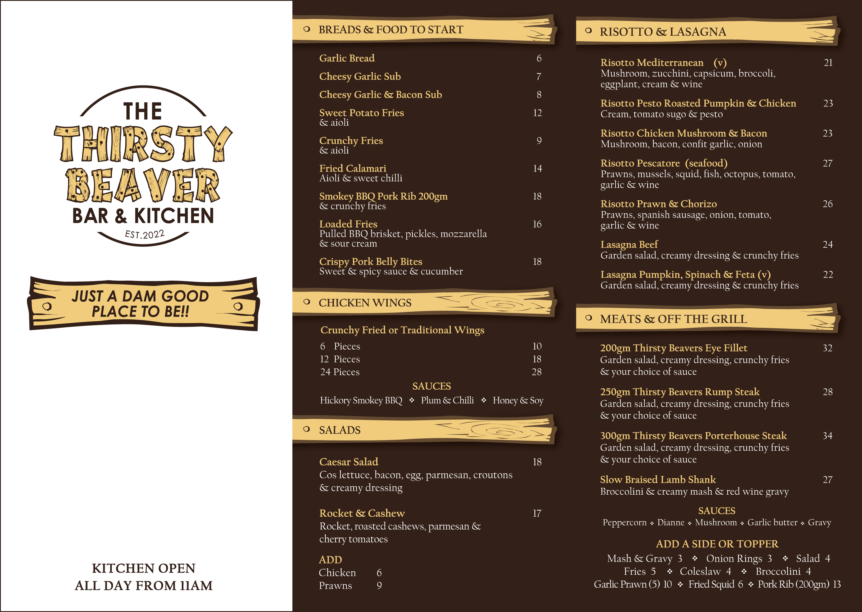 The Thirsty Beaver Steak, Pizza, Pasta and Ribs Caloundra 5499 6686