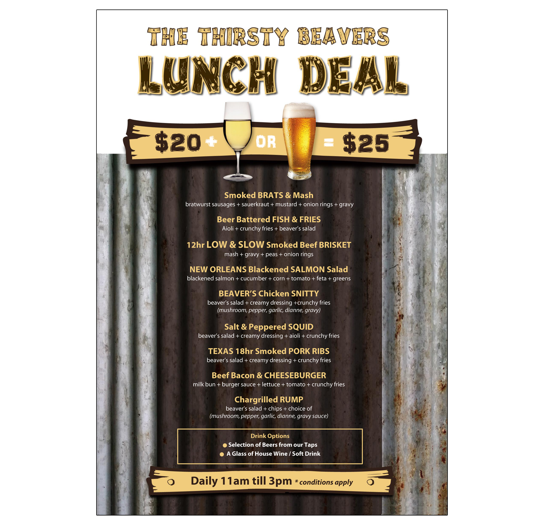 The Thirsty Beaver - Steak, Pizza, Pasta, Ribs